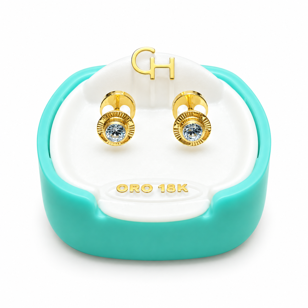 Abridor con Strass Mediano Oro - Cajita Verde