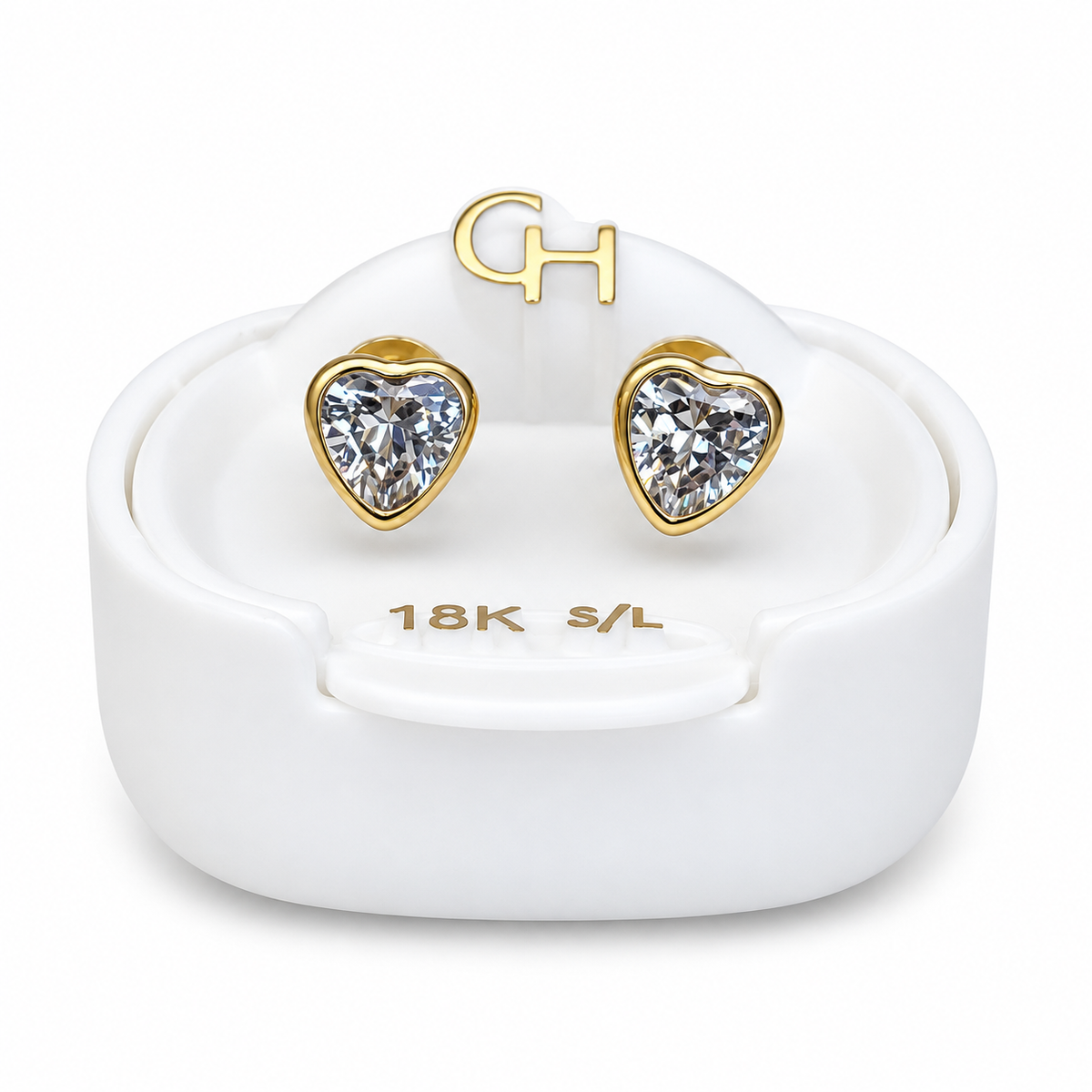 Abridor Corazón Cubic Oro con Tic Laminado - Cajita Blanca
